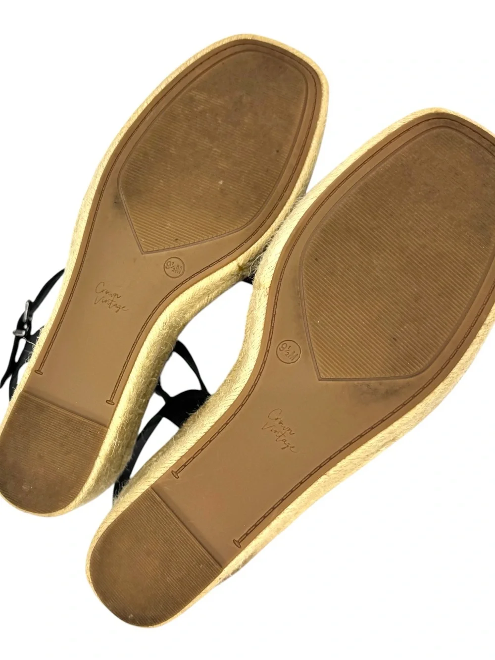 Crown Vintage Womens Hendra Leather Espadrille Wedge Sandals
